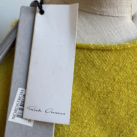 NWT RICK OWENS Performa F/W 2020 Men's Mohair Alpaca Sweater in Acid - Picture 8 of 13